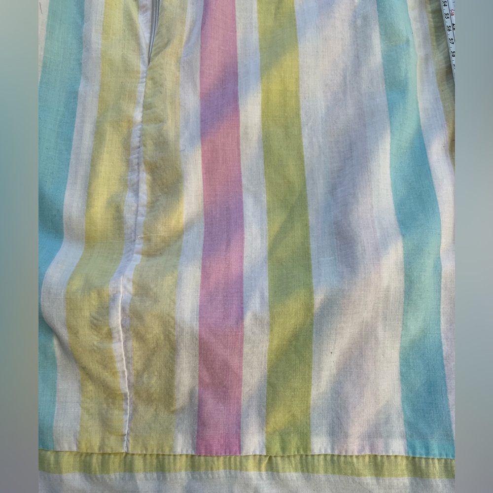 Vintage Styled by Saybury Pastel Multicolor Striped Midi Dress House Dress - Picture 8 of 11